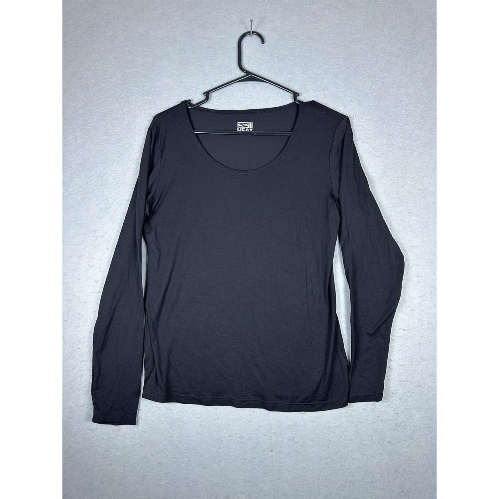 32 Degrees HEAT Shirt Mens Large‎ Black Long Sleeve Crewneck Base Layer Thermal